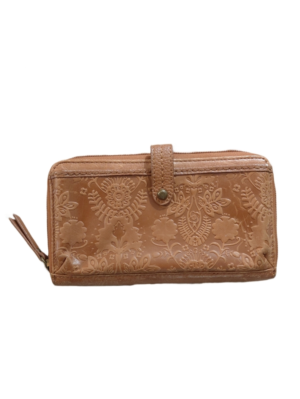 The Sak Tan Leather Zip Wallet Genuine Leather Accordian Wallet Clutch